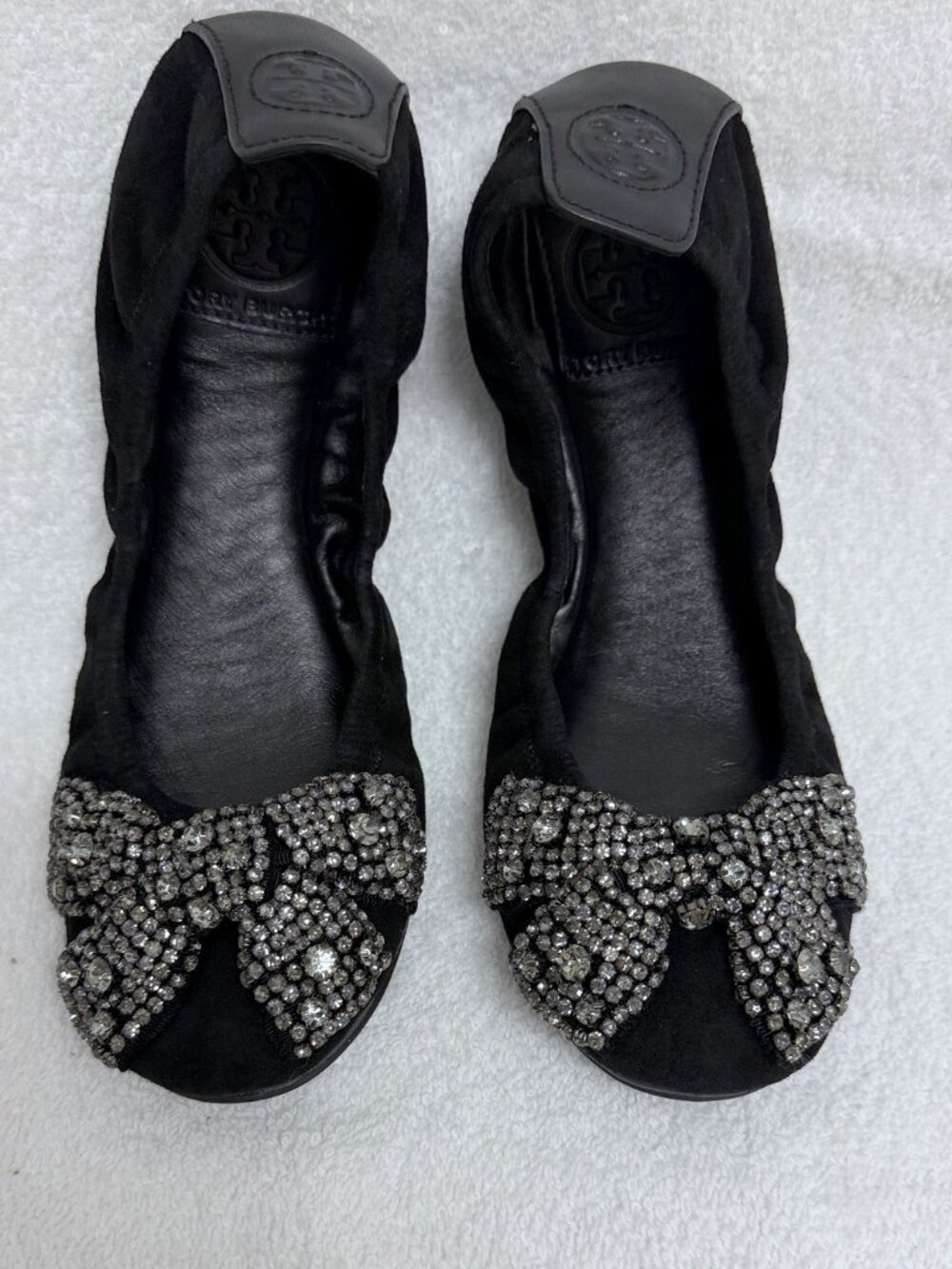 Tory Burch Eddie w/Bow-SOHO Lux Sueve/Veg Leather - Size 7.5 NWT